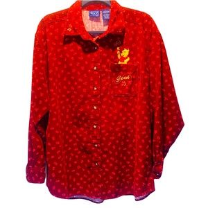 Vintage Disney embroidered Winnie the Pooh long sleeve button down Size L